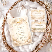 Elegant Neutral Starry Baby Shower Kaart