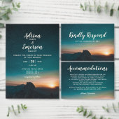 Nacht Sky & Berg Sterren Galaxy Modern Bruiloft Save The Date (Personaliseer de collectie van deze zelfstandige maker.)
