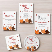 Elegante herfst laat wild één herfst 1e verjaardag papieren bordje