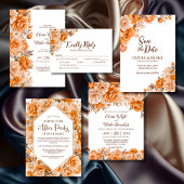 Aangepaste foto Sinaasappel Roos Bloemen bruiloft Save The Date