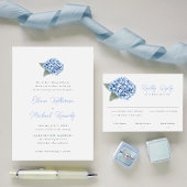 Elegante Blauwe Hydrangea Bloom Bruid & Bruidegom  Servet