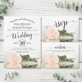 Menu Elegant Ivory Peach Roos Budget Weddenschap (Personaliseer de collectie van deze zelfstandige maker.)