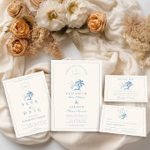 Elegante Palm Tree Hand getrokken bruiloft Acryl Uitnodigingen