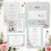 Elegante pastel Boho bloemkalligrafie Bedankkaart