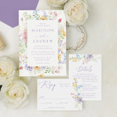 Elegant Pastel Wildflower Wedding Return Address Etiket