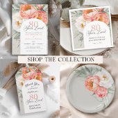 Elegante perzik en ivoor Waterverf Bloemen Papieren Bordje