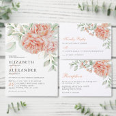 Waterverf Pink Floral Monogram Weddenschap Ronde Sticker (Personaliseer de collectie van deze zelfstandige maker.)