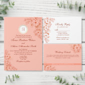 Peach Wedding Return-adres Etiket (Personaliseer de collectie van deze zelfstandige maker.)