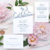 Persoonlijke huwelijkskaart met kaart van Pensacol