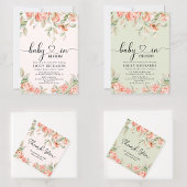 Elegante pioenen floral Baby in Bloom Baby shower Servet