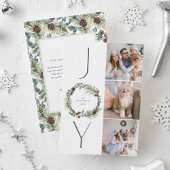 Waterverf Pine en Pine Cones Patroon Kerst Satijnen Lint