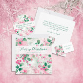Roze Bloemen Vintage Kerstmis Tissuepapier