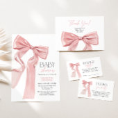 Pink Bow Baby shower Game Hoe groot is de buik van Informatiekaartje