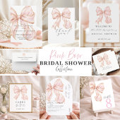 Pink Bow Bridal Shower Ronde Sticker