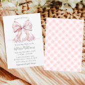 Elegant Roze Bow Parels Baby shower Bedankt Card