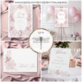 Elegante Roze Chinoiserie Natuur Vogels Baby Luier Informatiekaartje