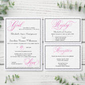 Roze kalligrafie script huwelijksreactiekaart kaart (Personaliseer de collectie van deze zelfstandige maker.)