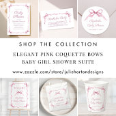 Schattigee Roze Coquette Bow Baby Meisje Douche Bedankkaart