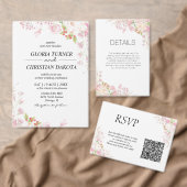 Elegant roze Floral flat-menukaart Menu (Personaliseer de collectie van deze zelfstandige maker.)