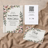 Elegante roze bloemen ontwerper RSVP kaarten (Personaliseer de collectie van deze zelfstandige maker.)