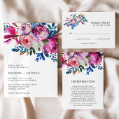 Heldere levendige bloemen moderne budget bruiloft  flyer