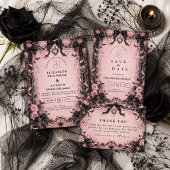 Elegante Roze Gothische Bruiloft Save The Date
