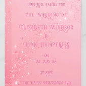 Elegant Roze Sparkle Ontwerp voor Huwelijksuitnodi Bedankdoosjes