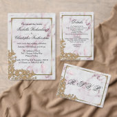 Pearls, Gold en roze marmer Weddenschap Hartelijk  Bedankkaart (Personaliseer de collectie van deze zelfstandige maker.)