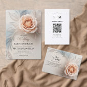 Elegante roze roos dauw druppels retour adres labe etiket (Personaliseer de collectie van deze zelfstandige maker.)