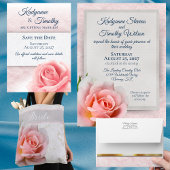 Roze Rozen, Kant en Parels Bedankkaart