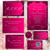 Elegante Fuchsia Roze Bruiloft Adresetiketten Etiket