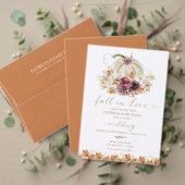 Elegante Herfst Witte Pompoen Bloemige Trouwmenu Menu (Personaliseer deze collectie van deze onafhankelijke maker. Test)