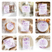 Elegante Paarse vlinder 1e verjaardagsfeest Spandoek