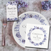 Paarse Rozen Elegante Bloemwinter Save the Date Magneet