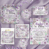 Elegante Paarse Tuinbloemen Baby in Bloom Bedankzakje