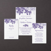 Elegante Paarse Orchidee bruiloft uitnodiging (Personaliseer de collectie van deze zelfstandige maker.)