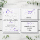 Paarse uitnodiging tot weduwschap met de Faith Hop (Personaliseer de collectie van deze zelfstandige maker.)