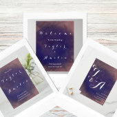 Elegant Paars Weddenschap Welkomstteken Elegant Go Folie Afdrukken