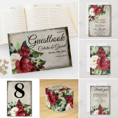 Elegant Grunge Dark Red Floral Gothic Wedding Planner