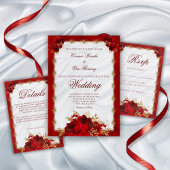 Gegevens over het rode en goudbruin-huwelijk informatiekaartje