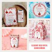 Elegante rode koninklijke quinceañera servet