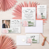 Elegant Plush Pink Rose Wedding Well Poem Informatiekaartje (Personaliseer de collectie van deze zelfstandige maker.)