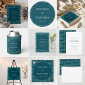 Elegante Retro Chic Arch Blauwgroen Blauw Aangepas Blikjeskoeler