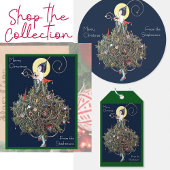 Art Deco Fashion Christmas Tree Retro Feestdagenkaart
