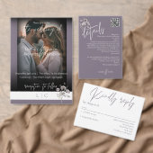 Elegante bruiloft waterverf bloem paarse Diner Menu (Personaliseer de collectie van deze zelfstandige maker.)