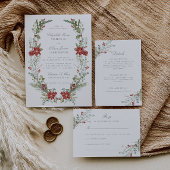 Romantische winter bloemenbruiloft save the date