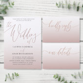 Modern Roos Gold Honeymoon Wish Bruiloft Informatiekaartje (Personaliseer de collectie van deze zelfstandige maker.)