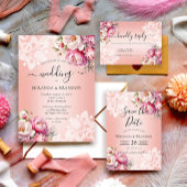 Elegante Bloemen Kant Acryl bruiloft uitnodiging