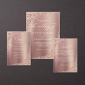 Roos Gold Glitter Sparkle Wedding Return-adres Etiket (Personaliseer de collectie van deze zelfstandige maker.)