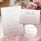Simple Rose Gold Gradient Bridal Shower  Ronde Sticker